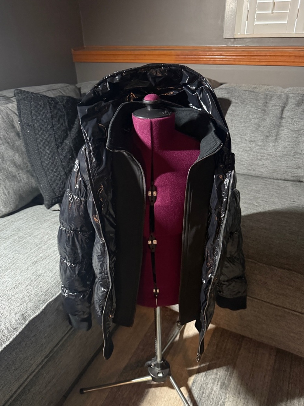 Appaman Shiny Black Hooded, Double Insulated Puffy Jacket